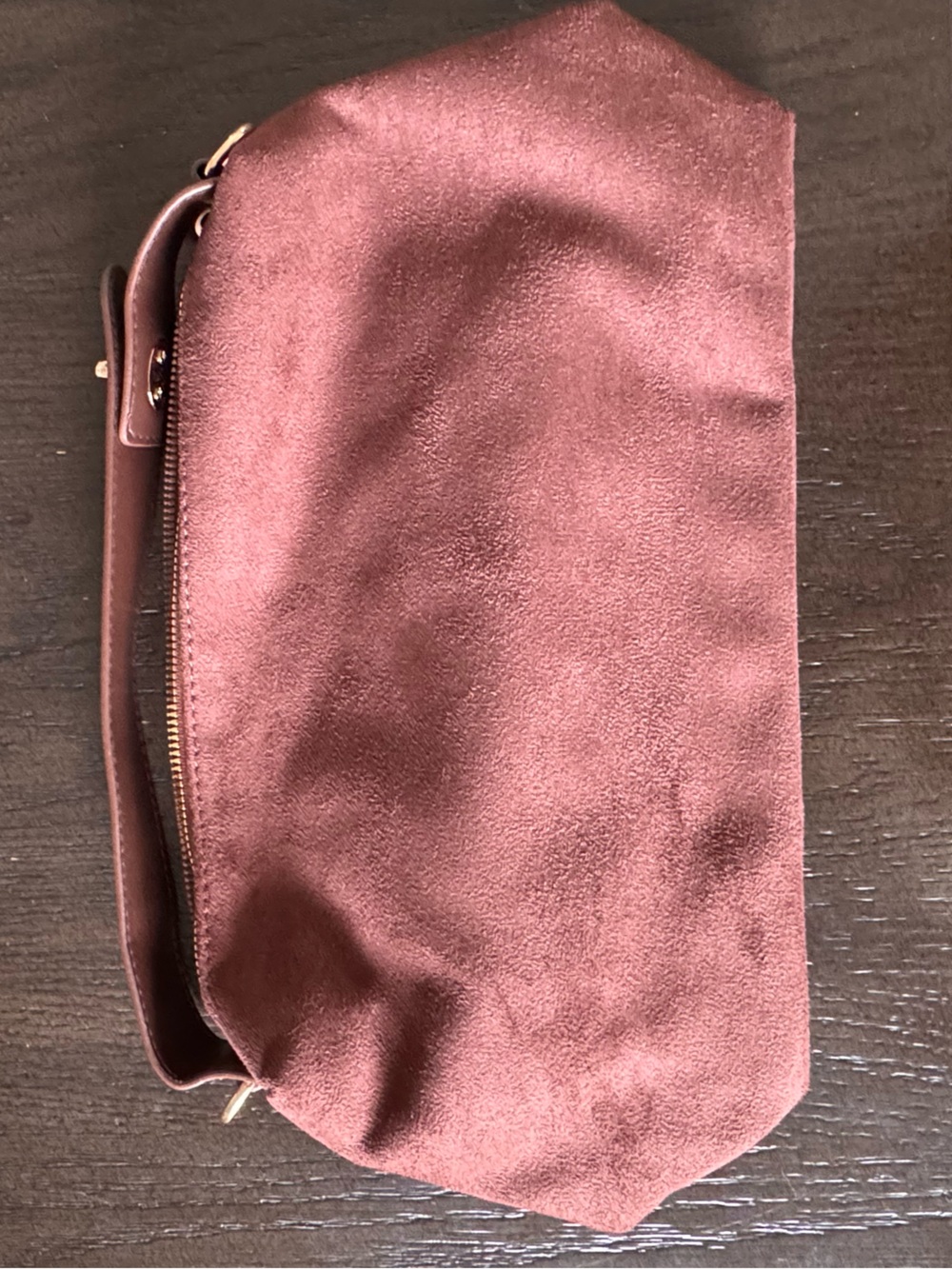Crossbody Bag, Faux Suede in Copper Brown - Women